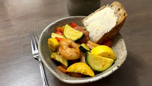 Air fryer Cajun shrimp and sausage dinner recipe