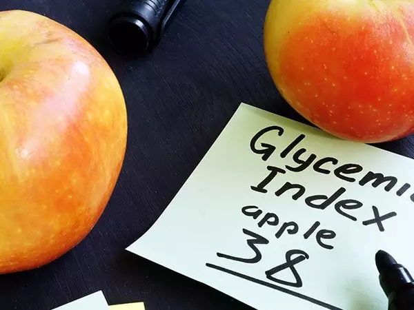 post-it note saying glycemic index apple 38