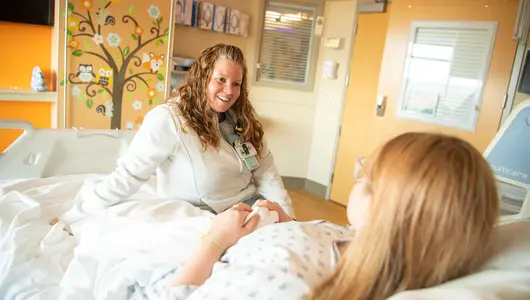 Pediatric nurse with patient.
