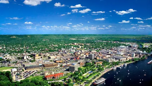 Aerial view of la crosse, wisconsin.