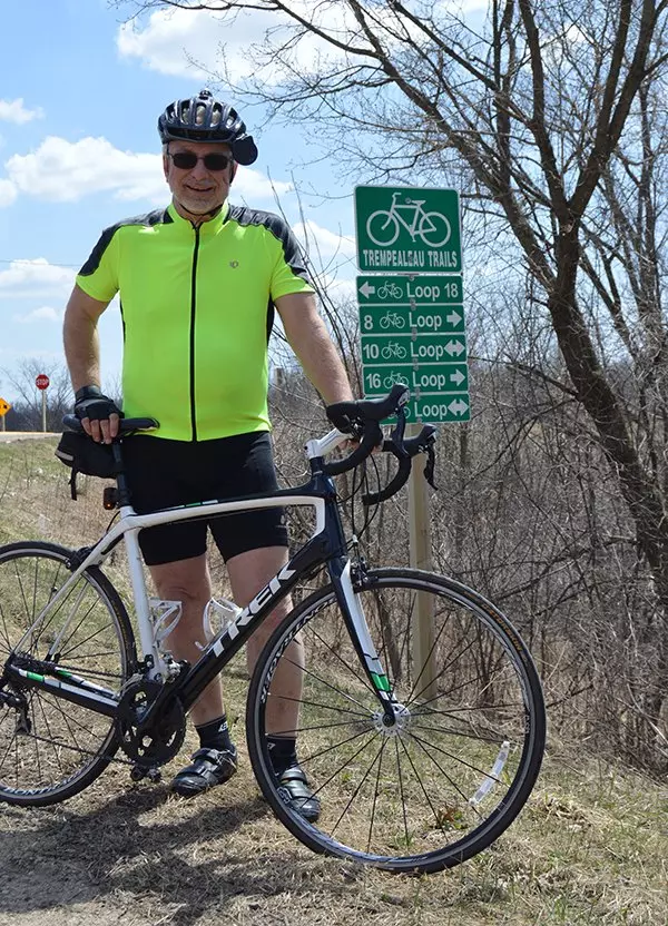 physician assistant Mark Zellmer, Gundersen Tri-County Hospital and Clinics with his bike