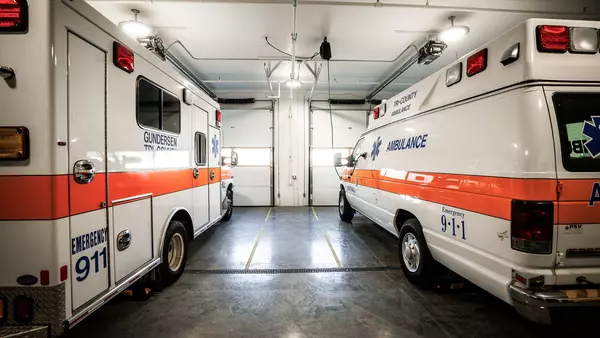 Photo of Tri-County Ambulance fleet in Whitehall.